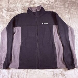 Columbia Men's Full-Zip Fleece Jacket Black Gray XL